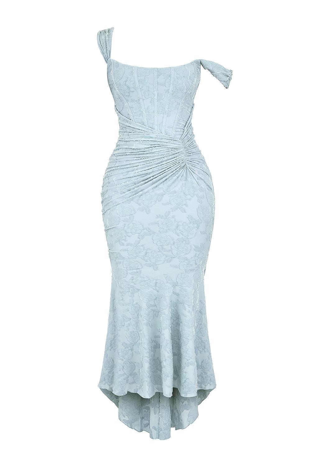 Blue bell floral maxi dress-thevervian