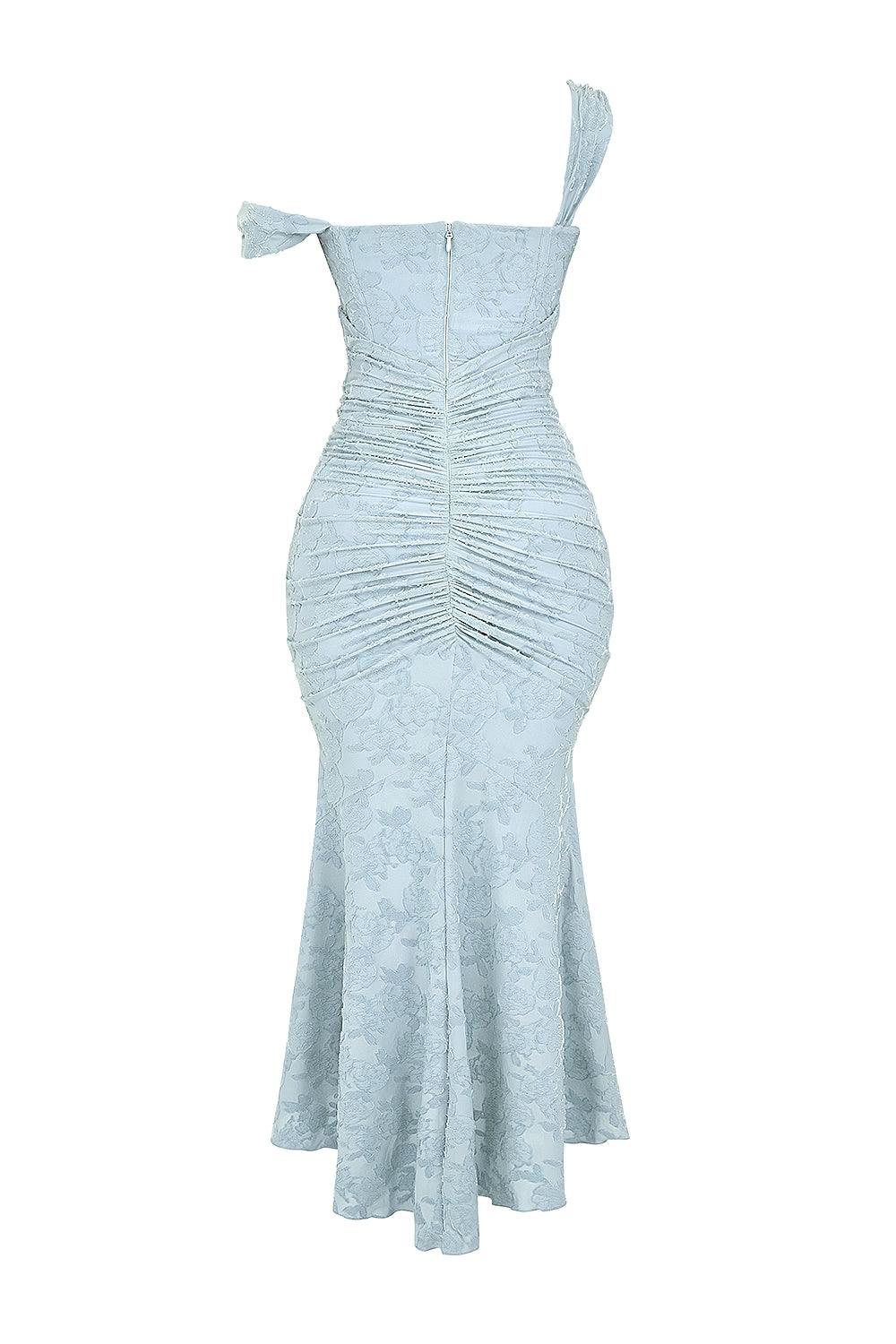 Blue bell floral maxi dress-thevervian