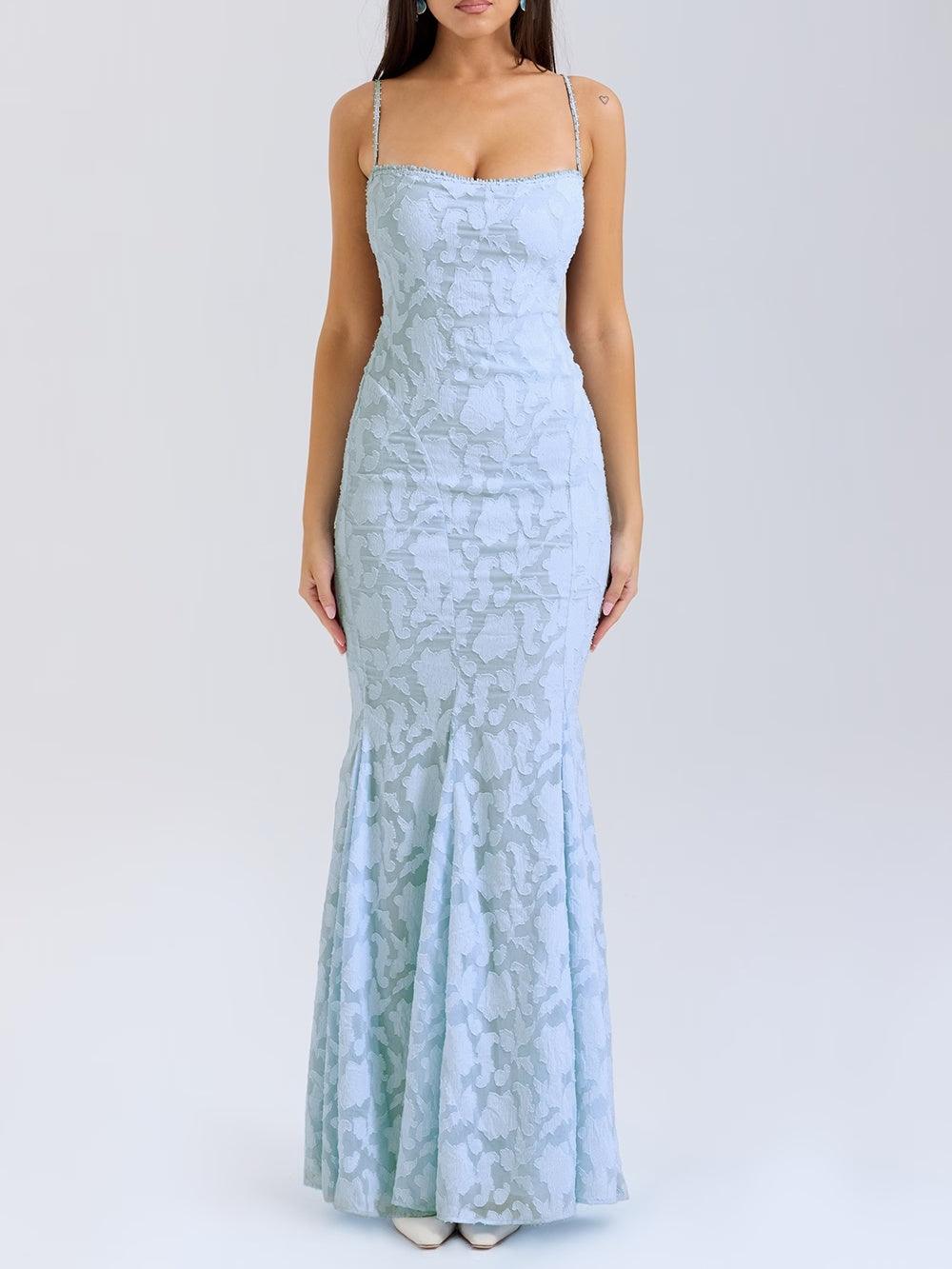 Tie-back fishtail maxi dress-thevervian