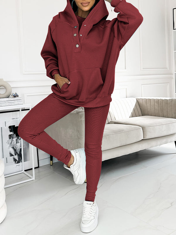 Casual and Comfortable Three-piece Sweatshirt Set-thevervian