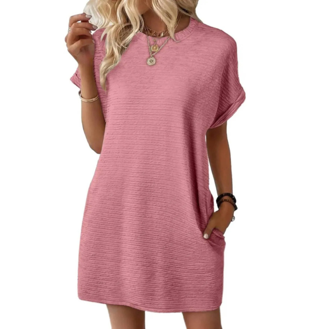 Casual Minimalist Round Neck Summer Dress