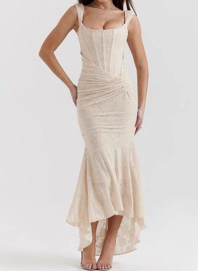 White floral maxi dress-thevervian