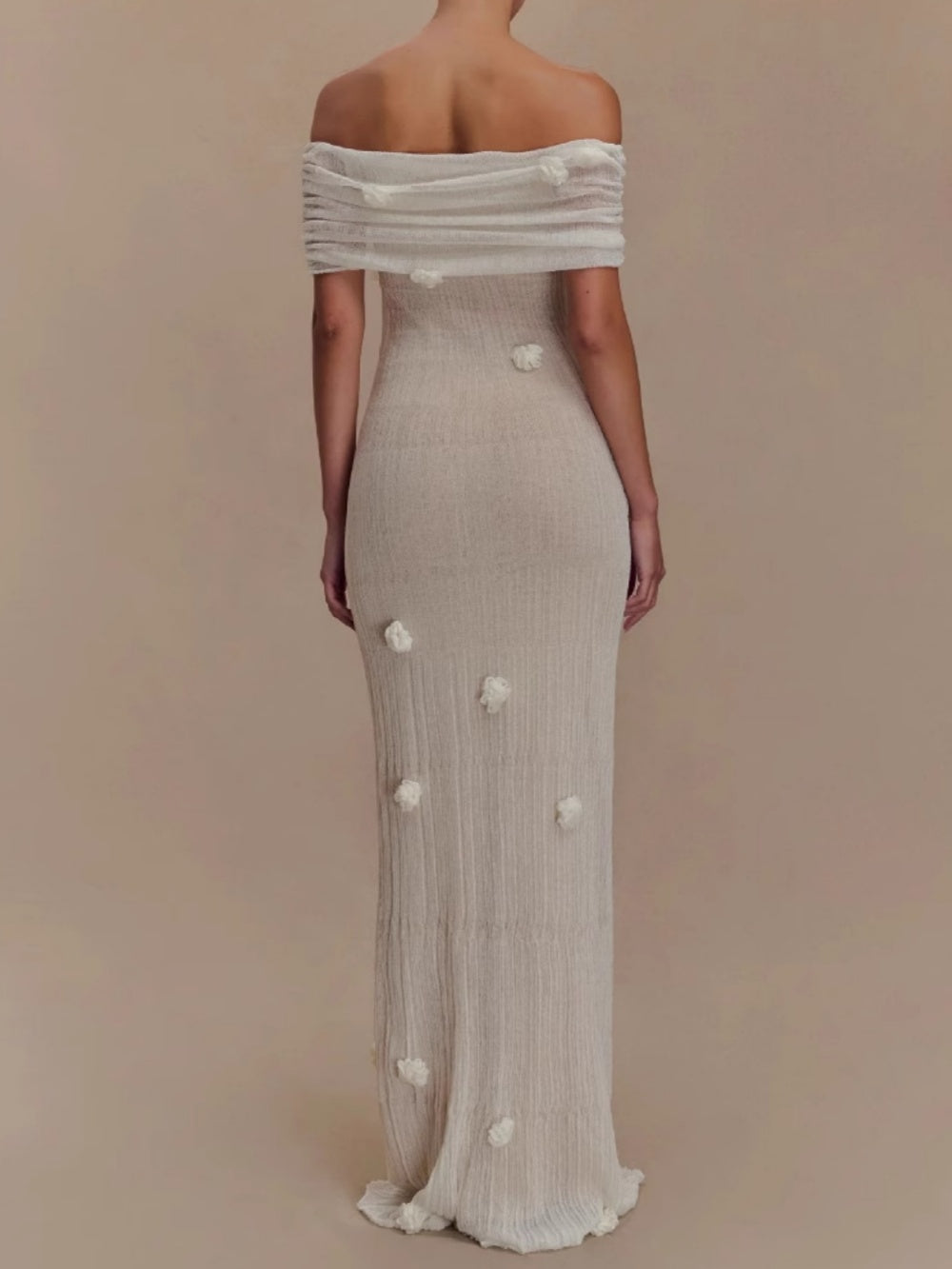 Floral off-the-shoulder maxi dress-thevervian