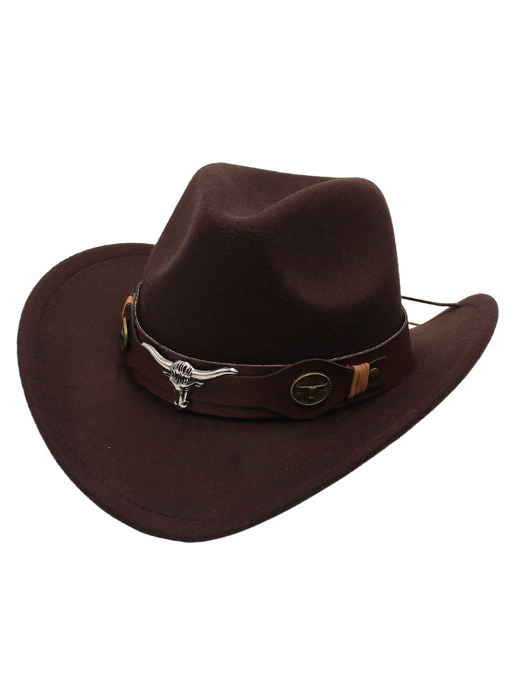 Western Bull Head Deco Cowboy Cowgirl Hat-thevervian
