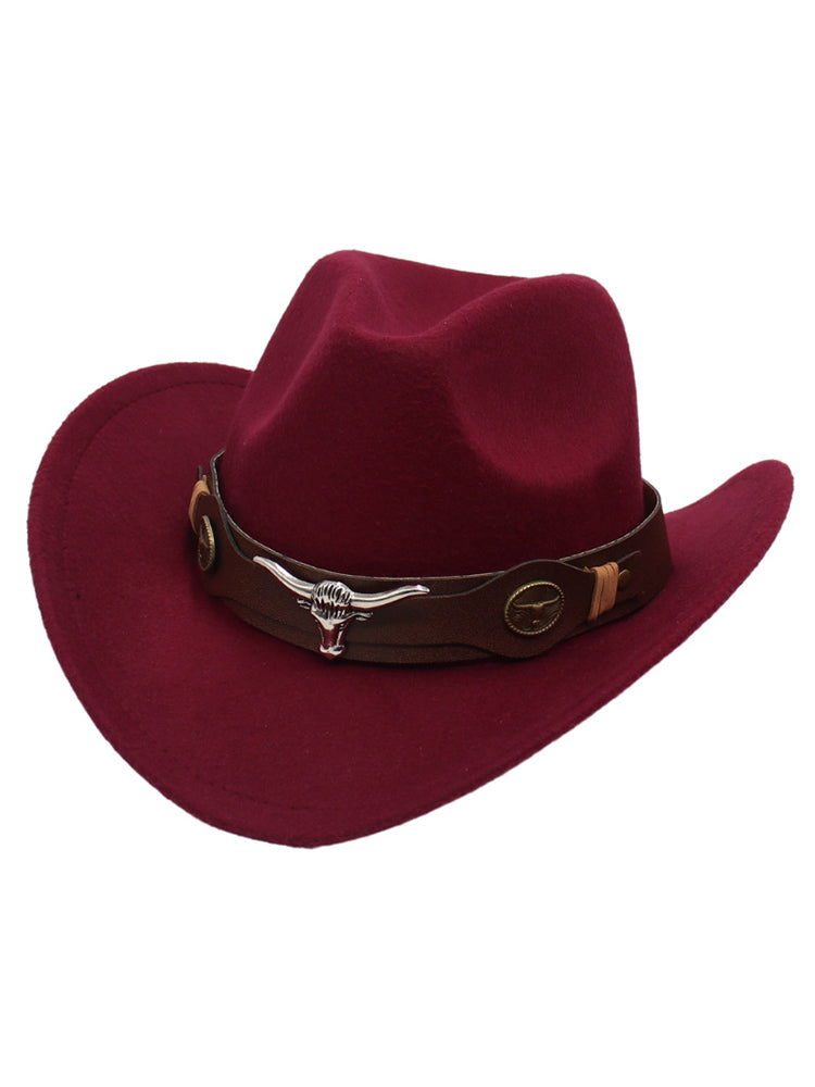 Western Bull Head Deco Cowboy Cowgirl Hat-thevervian