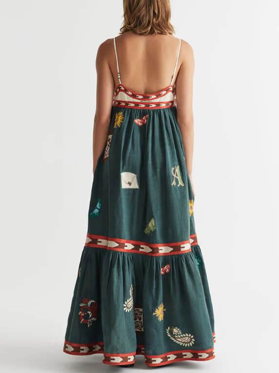 Fun Summer Unique Printed Midi Dress-thevervian