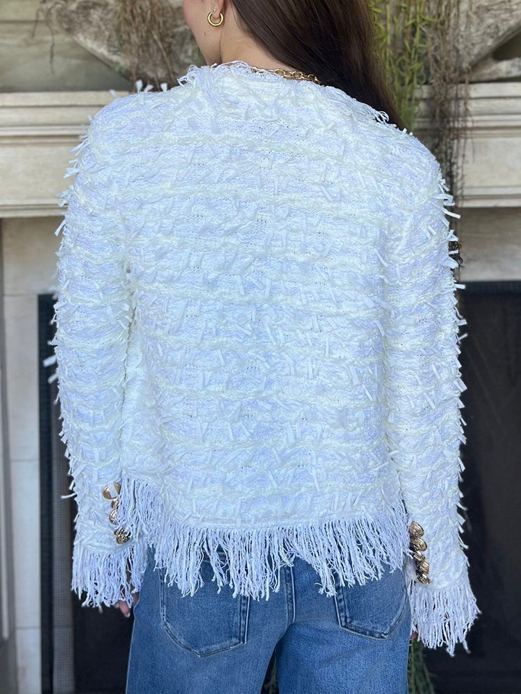 Tassel Elegant Cardigan Jacket-thevervian