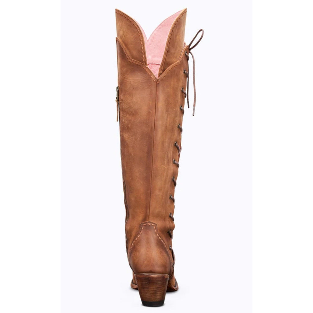 Vintage Embroidered Lace-Up Western Boots-thevervian
