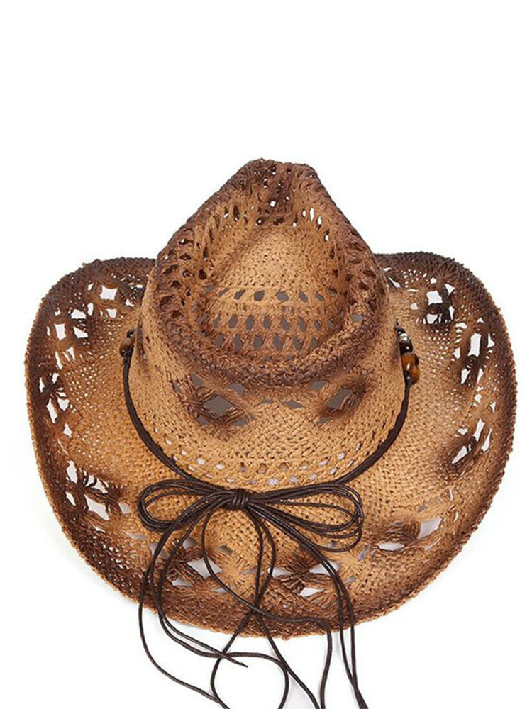 Western Vintage Denim Hollow Hat-thevervian