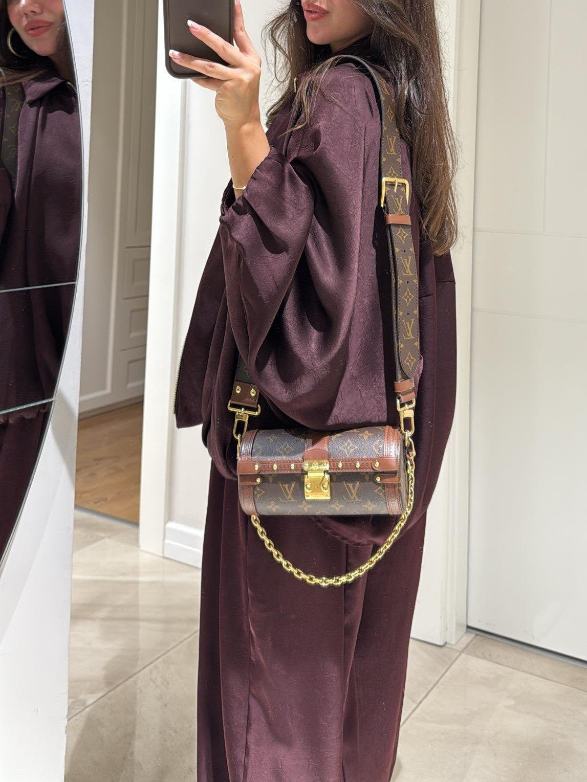 Brown Drawstring Wide-leg Casual Pants-thevervian