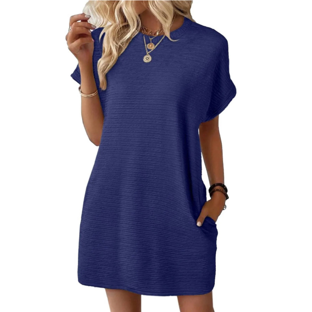 Casual Minimalist Round Neck Summer Dress