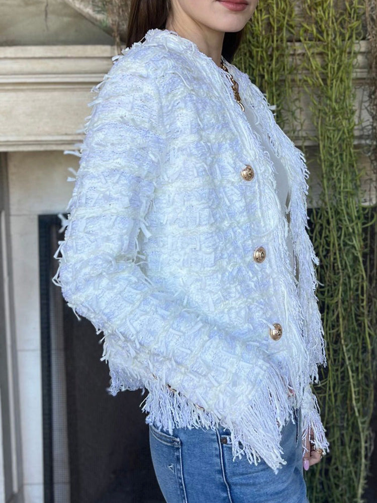 Tassel Elegant Cardigan Jacket-thevervian