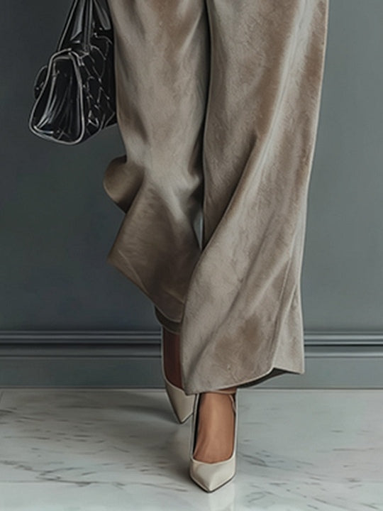 Women's turtleneck casual warm velvet suit-thevervian