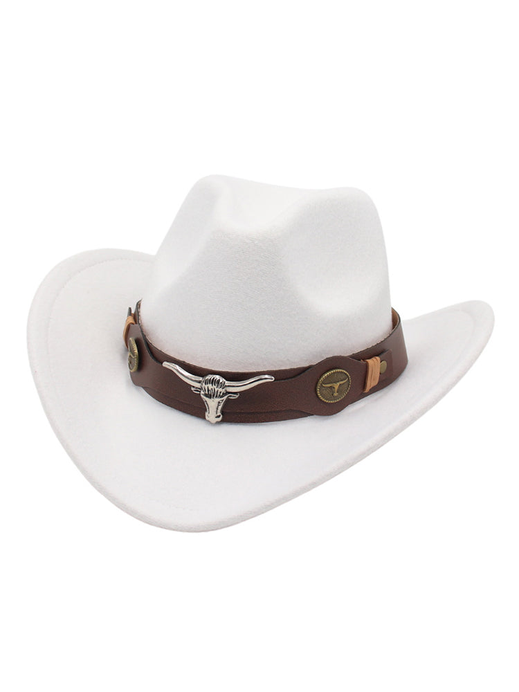 Western Bull Head Deco Cowboy Cowgirl Hat-thevervian