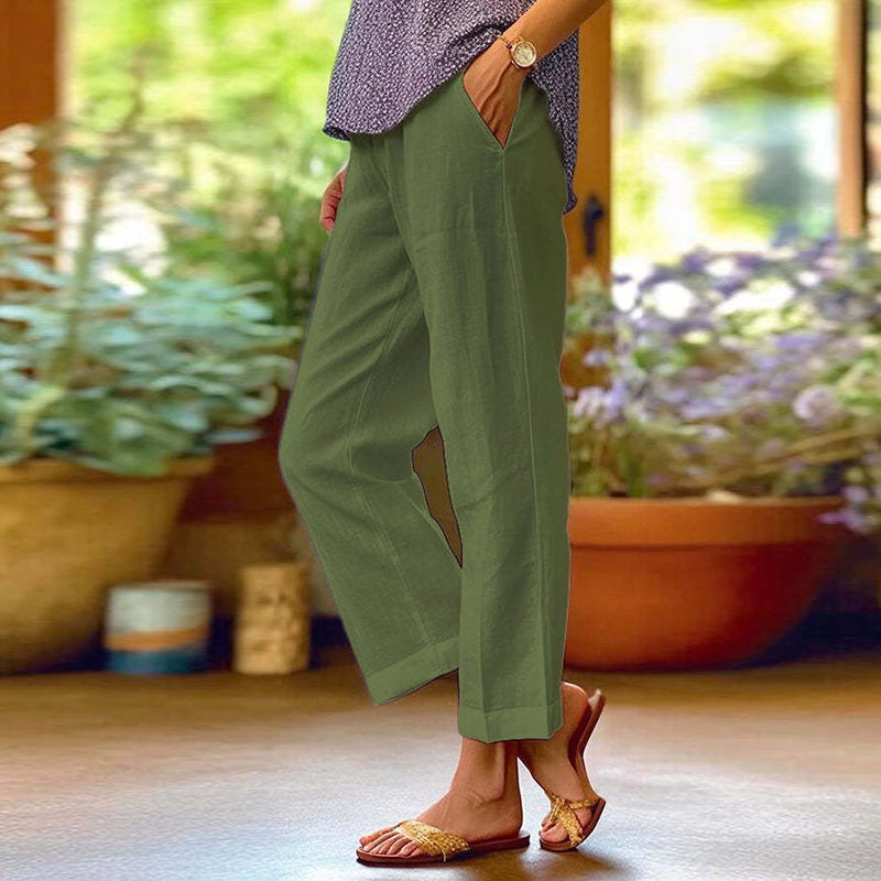 Solid Color Simple Loose Casual Pants-thevervian