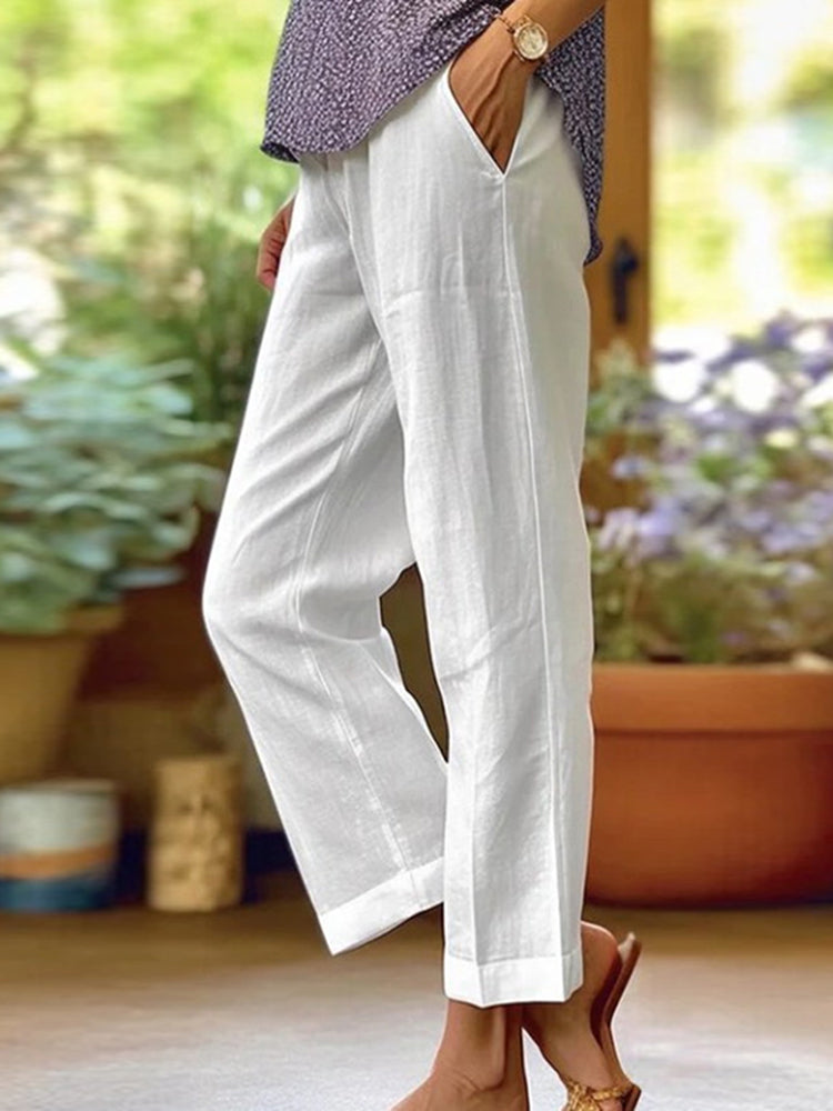 Solid Color Simple Loose Casual Pants-thevervian