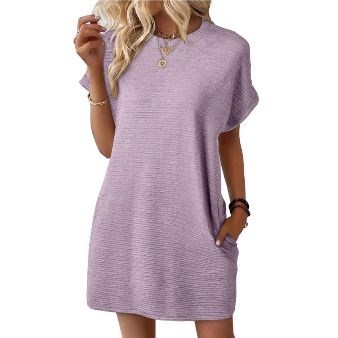 Casual Minimalist Round Neck Summer Dress
