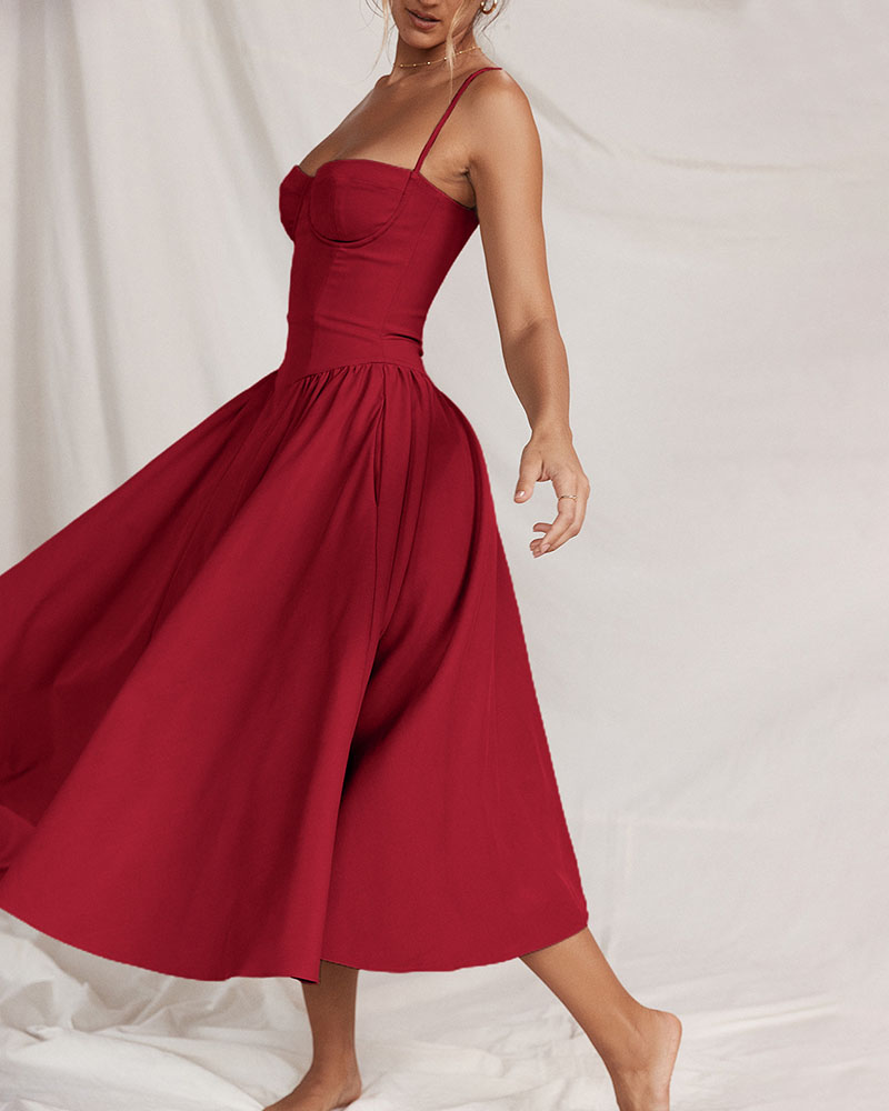 French suspender temperament tube top court style dress-thevervian