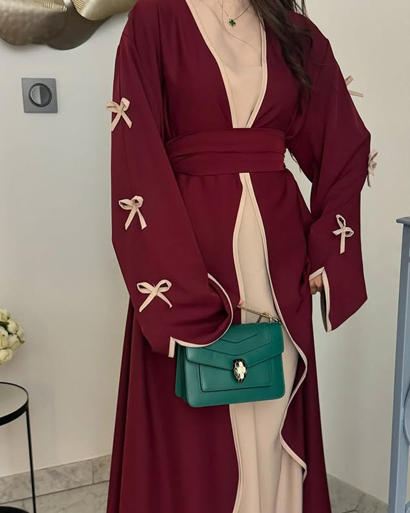 Elegant Bow Cardigan & Dress Two-Piece Set-thevervian