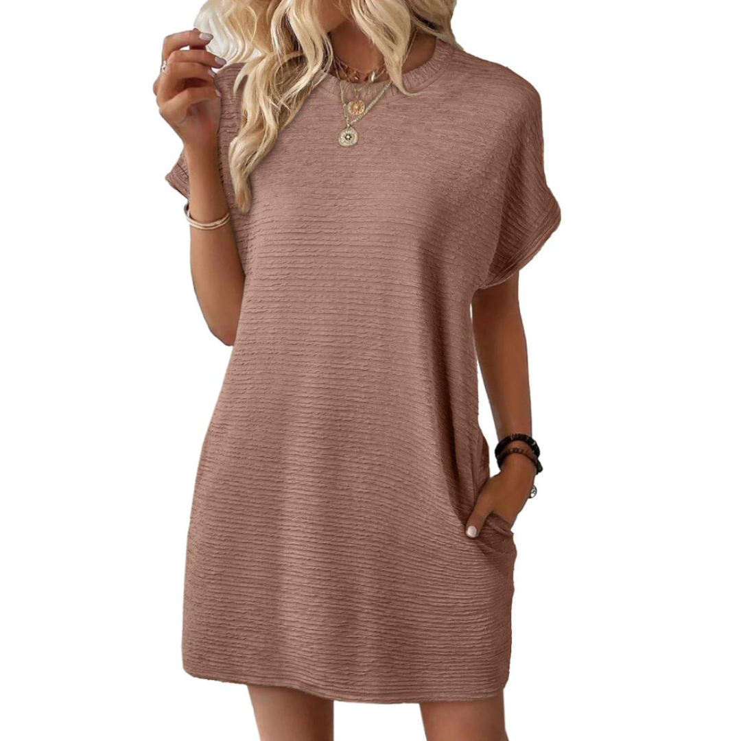 Casual Minimalist Round Neck Summer Dress