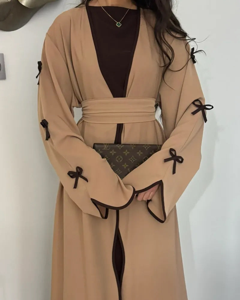 Elegant Bow Cardigan & Dress Two-Piece Set-thevervian