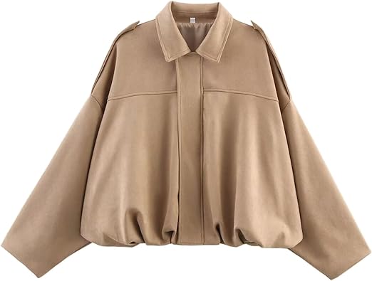 Womens Suede Lapel Pilot Cropped Jacket-thevervian