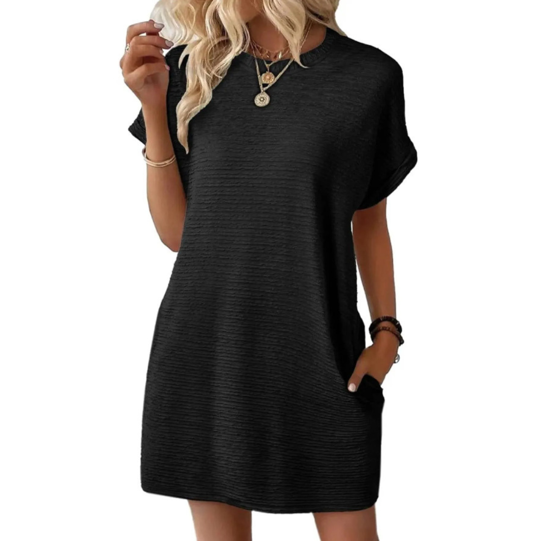 Casual Minimalist Round Neck Summer Dress