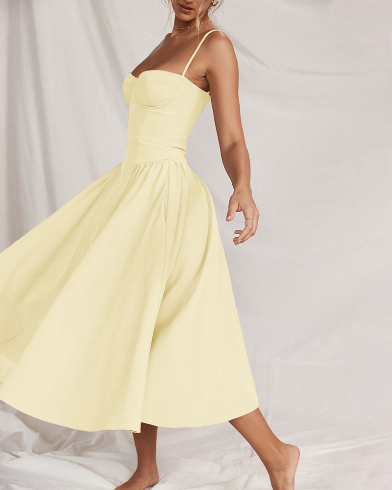 French suspender temperament tube top court style dress-thevervian