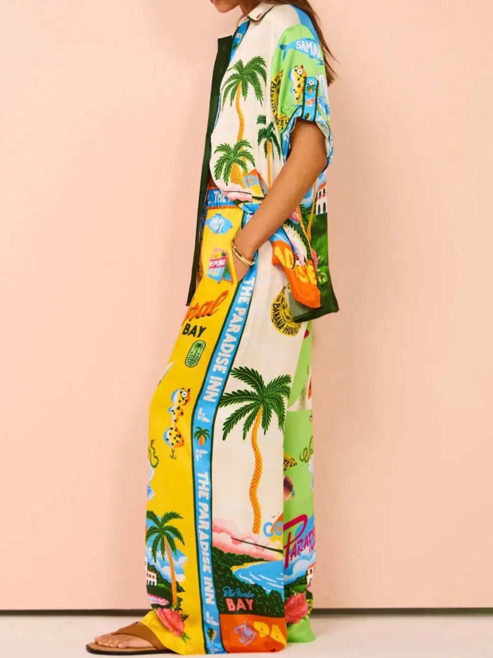 Summer Casual Loose Vacation Printed Two-piece Set-thevervian