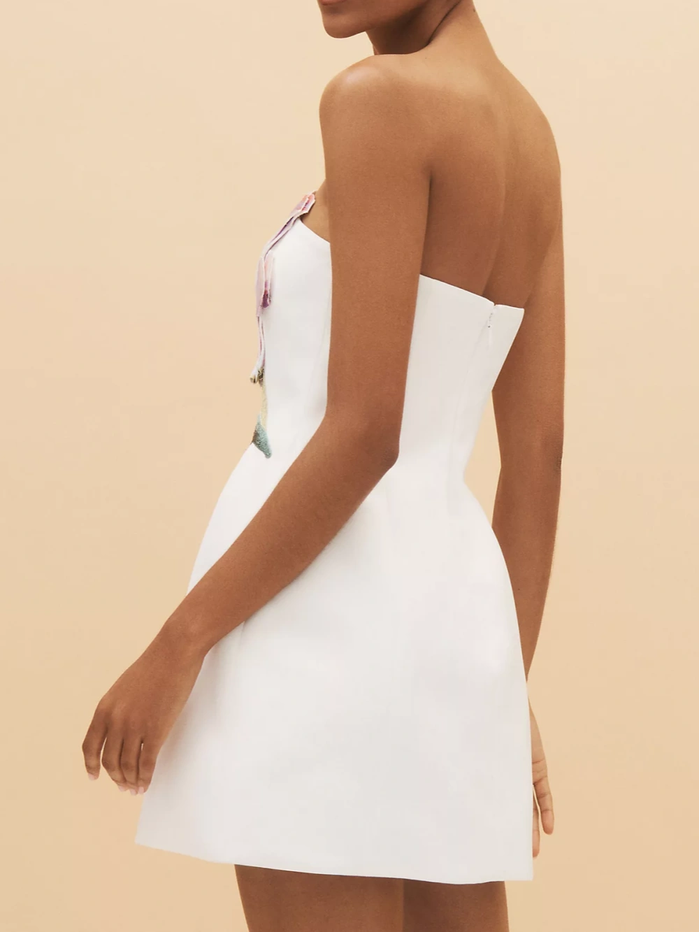 Floral embroidered tube top mini dress-thevervian