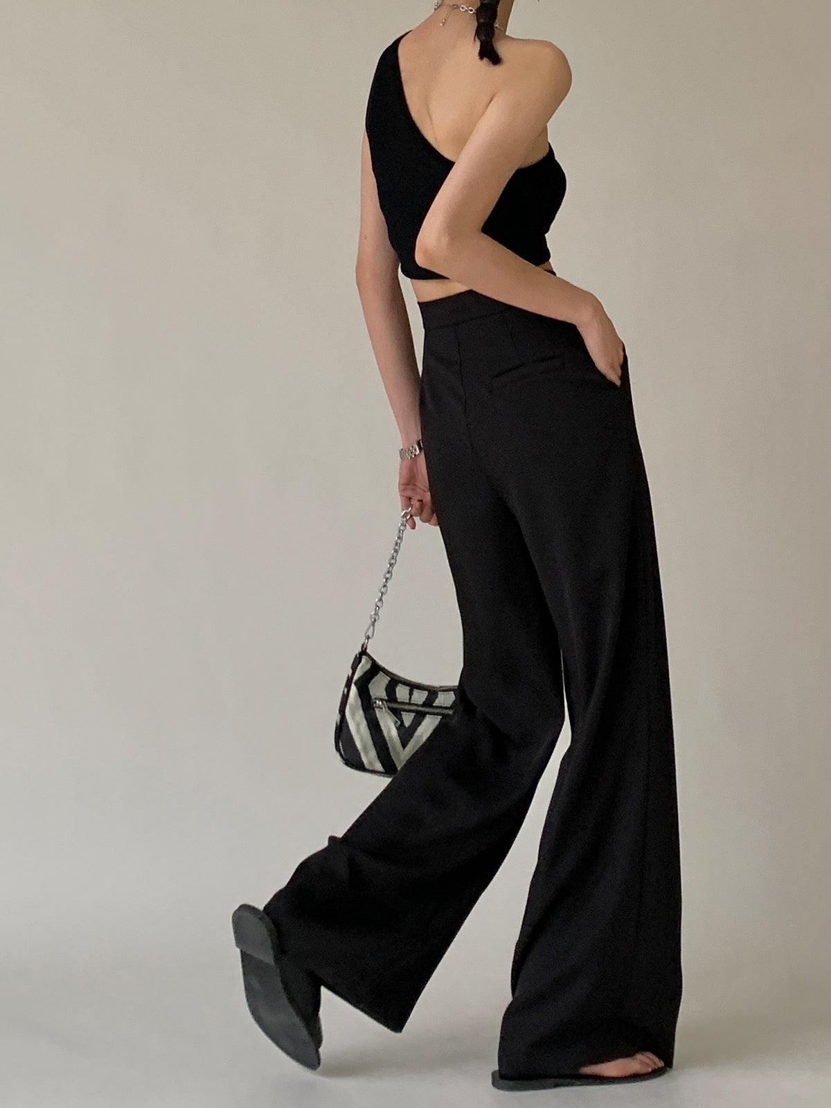 Tie Waist Flowy Wide Leg Pants-thevervian