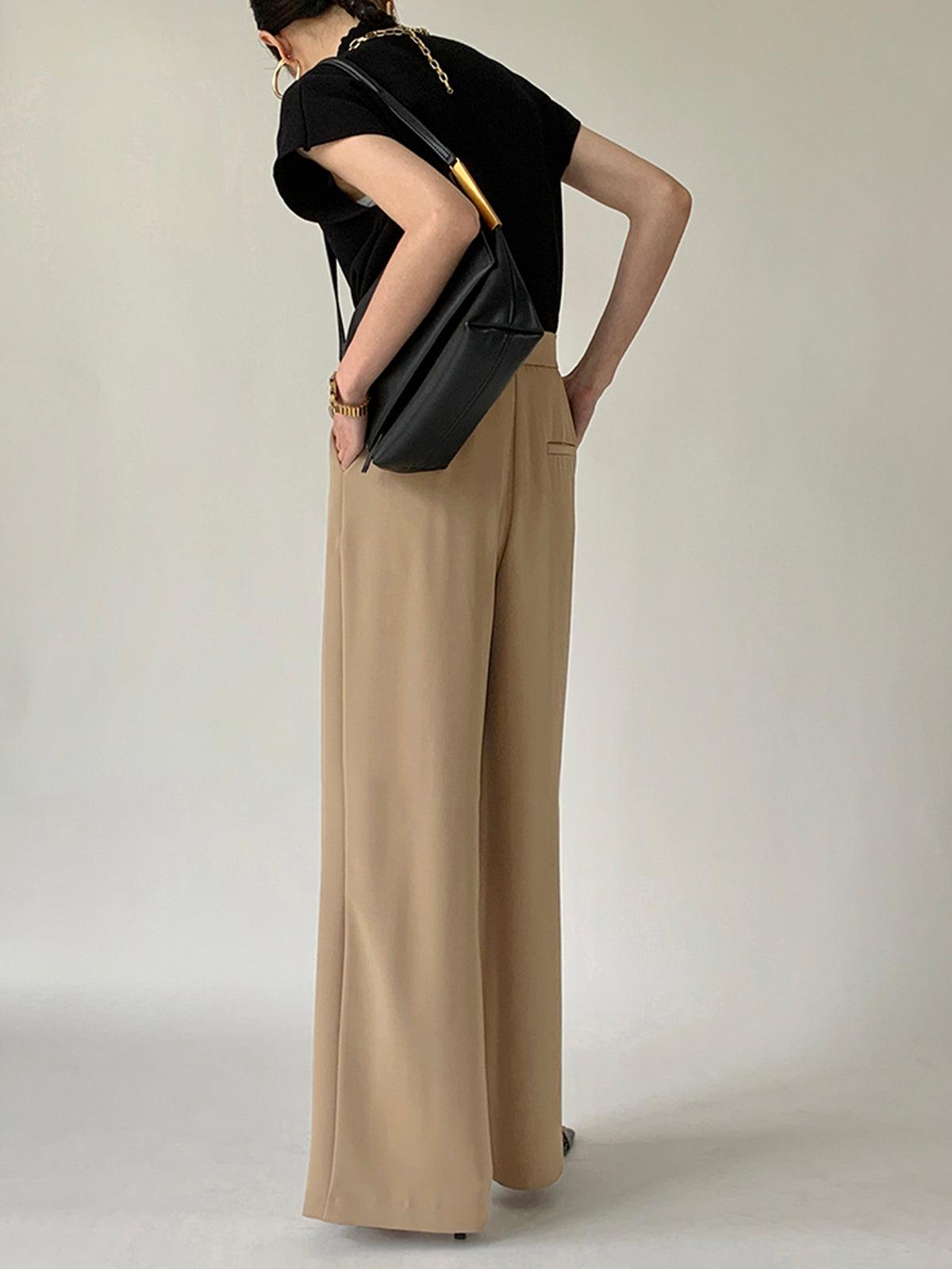Tie Waist Flowy Wide Leg Pants-thevervian