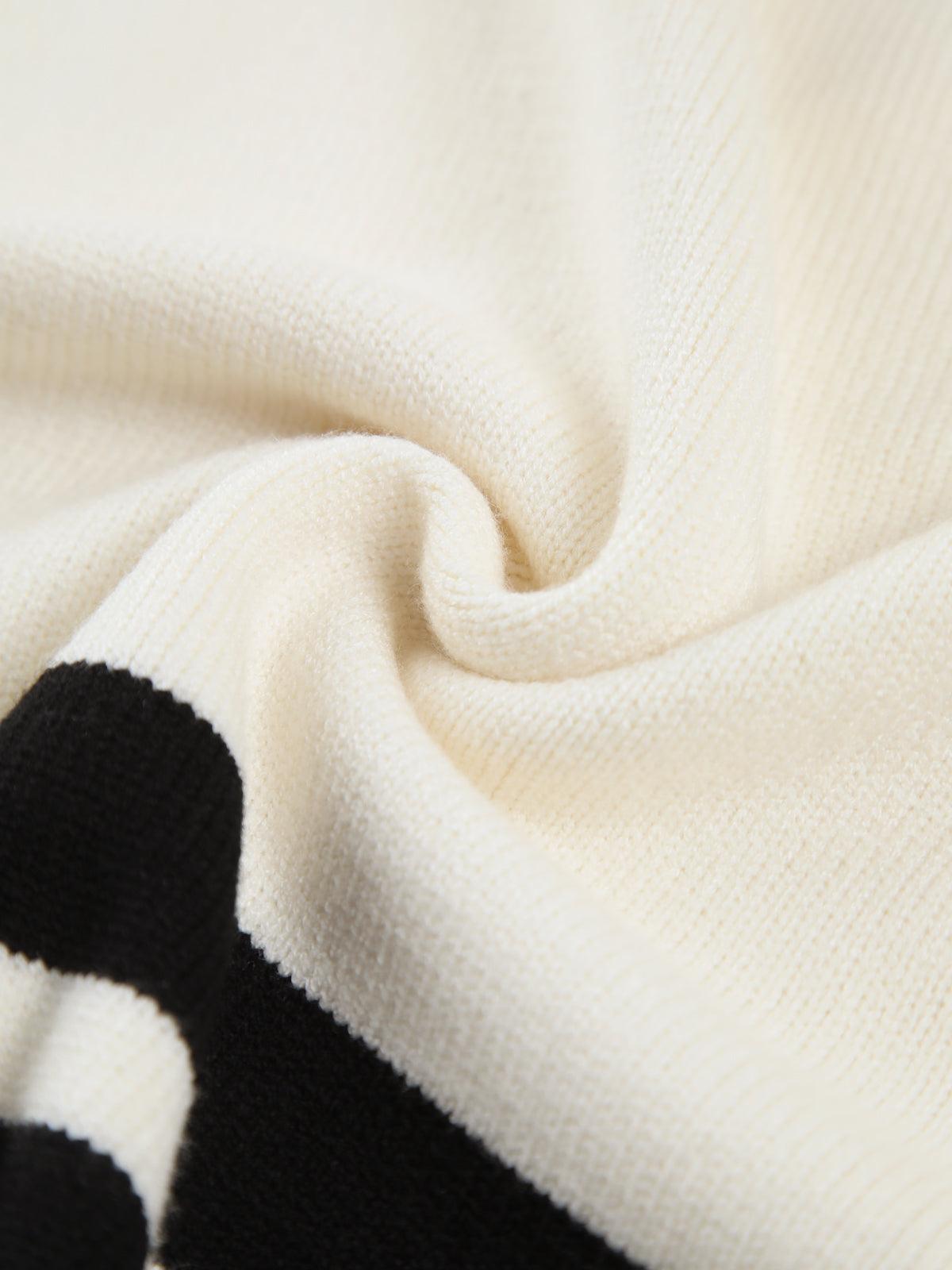 Miss Paris Mock Neck Stripe Sweater-thevervian
