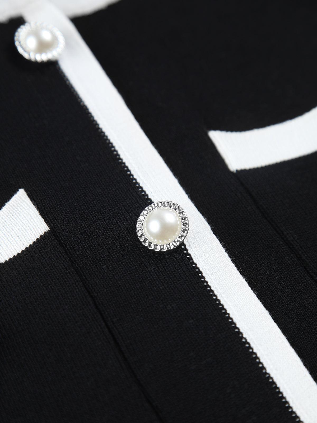 Multi Pocket Button Sleeveless Short Sweater Dress-thevervian
