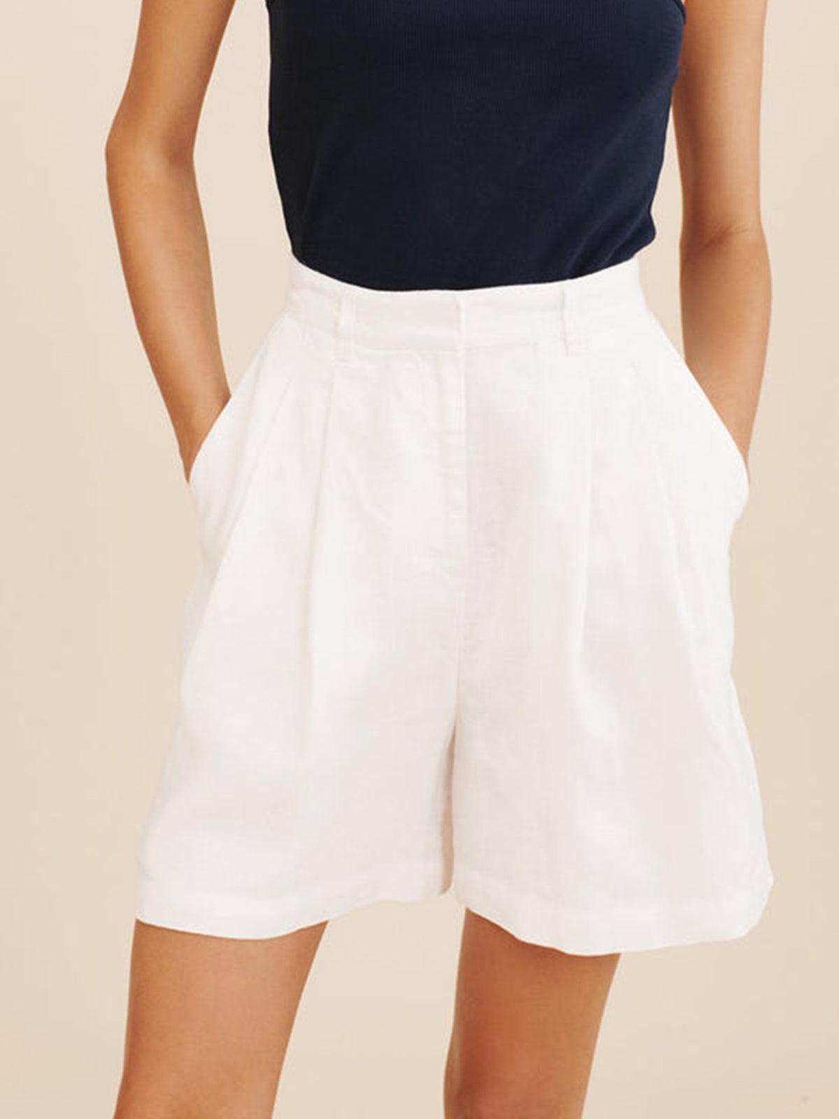 Solid Cotton Crop Top With Shorts Set-thevervian