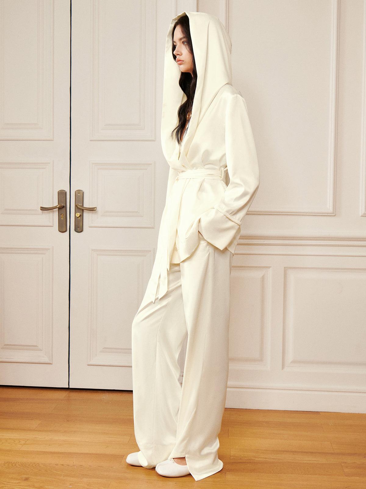 Satin Solid Split Palazzo Pants-thevervian