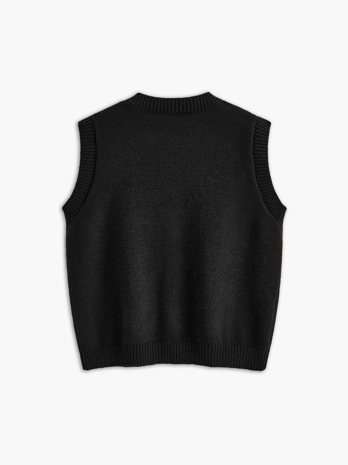 Casual Button Up Sweater Vest-thevervian