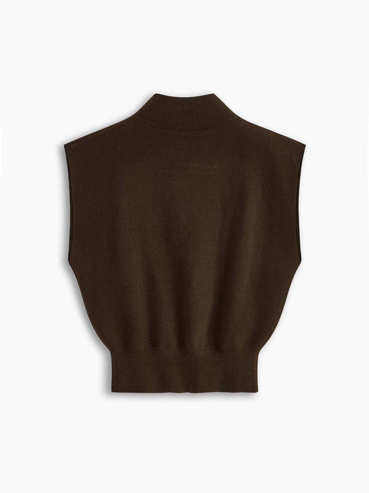 Leisurely Solid Pullover Sweater Vest-thevervian