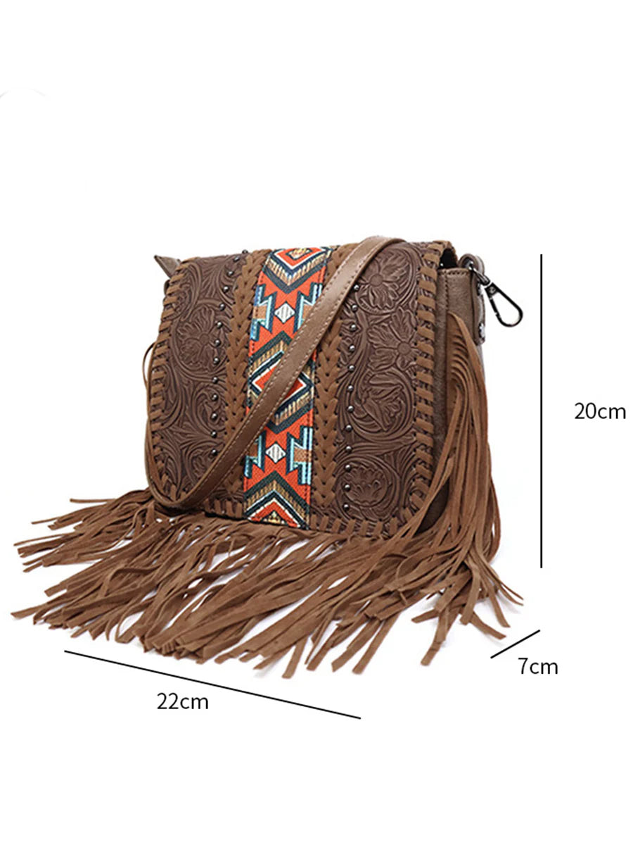 Bohemian Ethnic Style Tassel PU Bag-thevervian