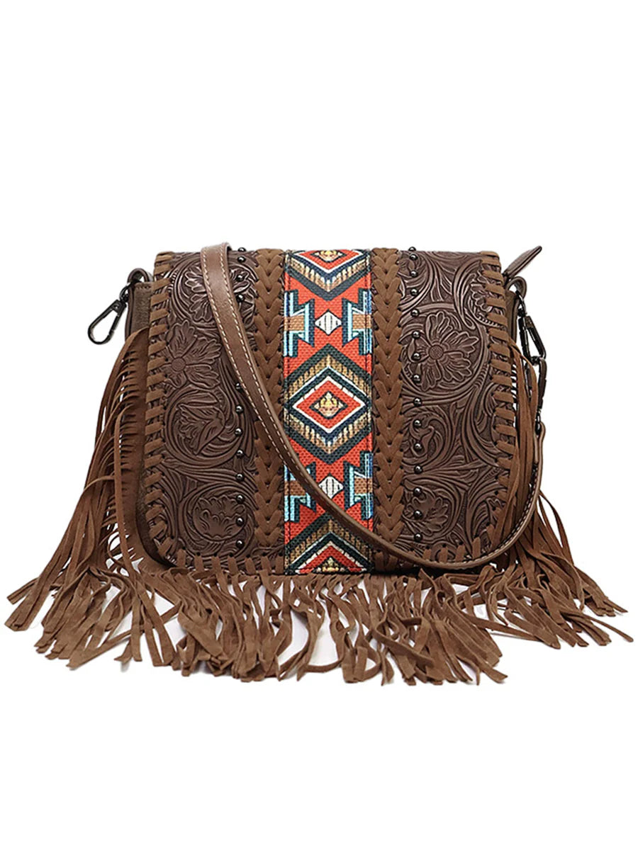 Bohemian Ethnic Style Tassel PU Bag-thevervian