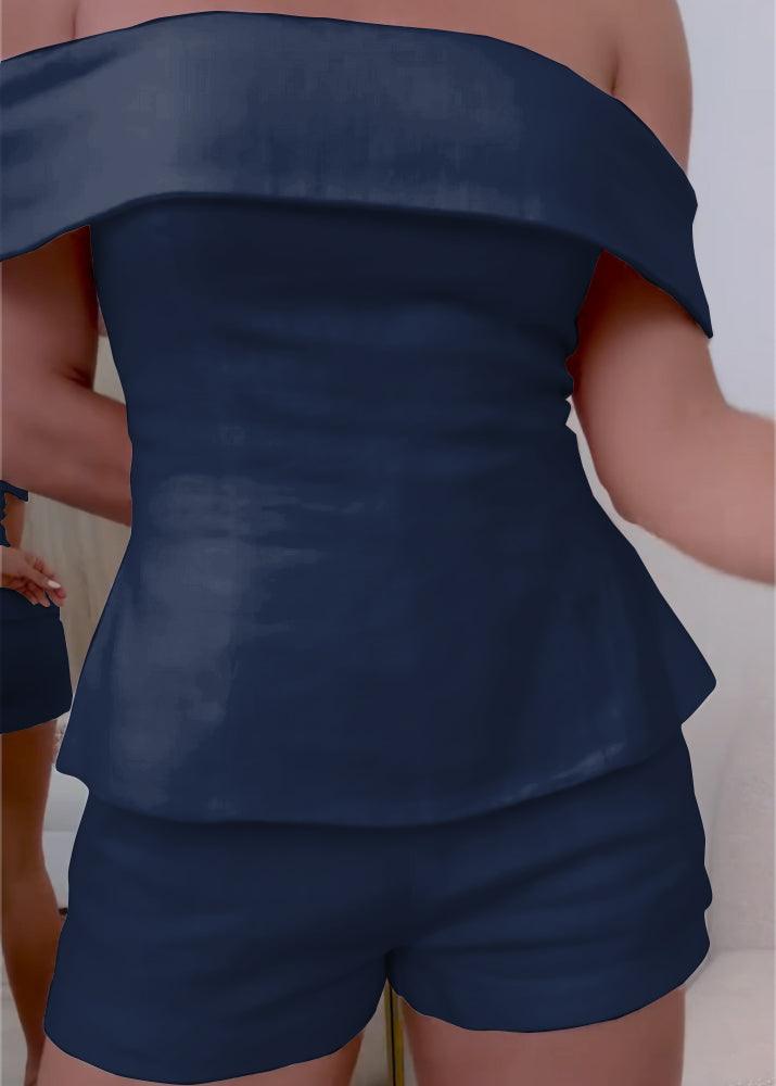 White Cotton and Linen Two-piece Suit-thevervian