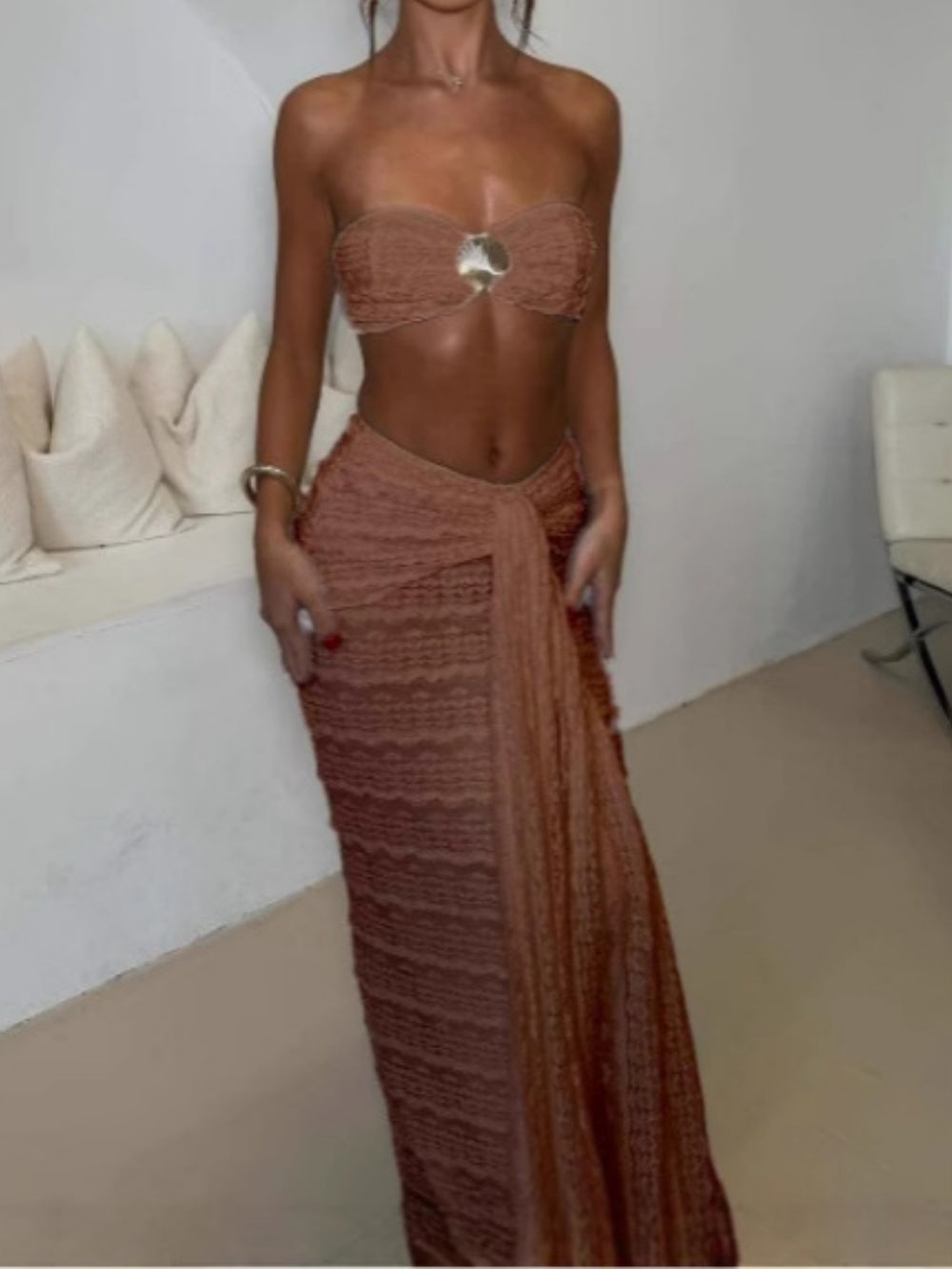 Shell swimsuit two piece set-thevervian