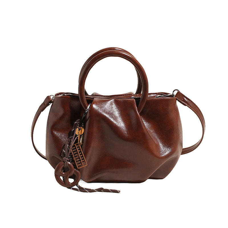 Lightweight crossbody handbag pleated cloud bag-thevervian