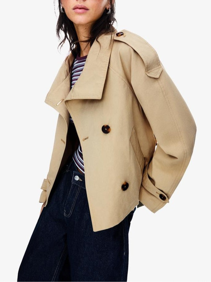 Early Fall Short Trench Jacket-thevervian