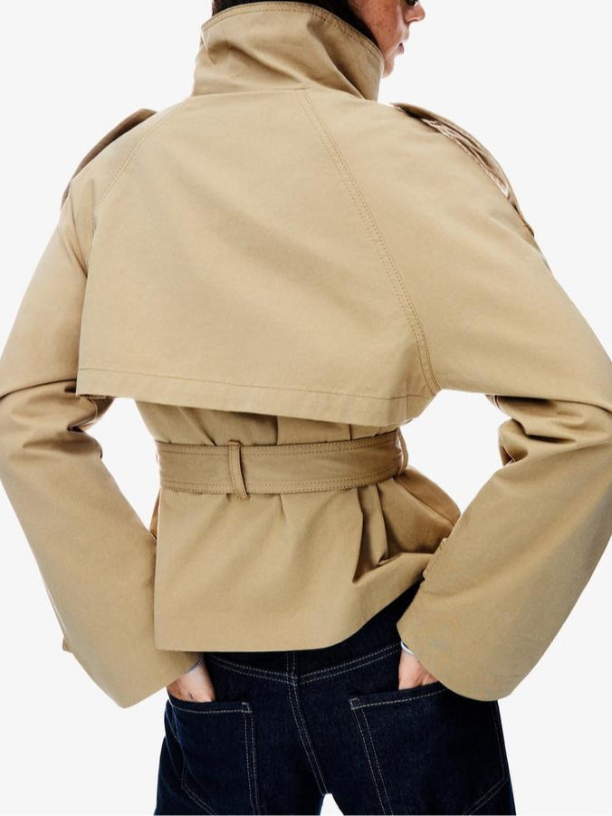 Early Fall Short Trench Jacket-thevervian