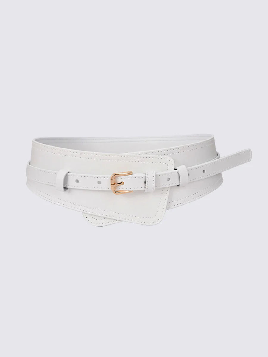Women's Fashionable Imitation Leather Harness Wide Belt-thevervian