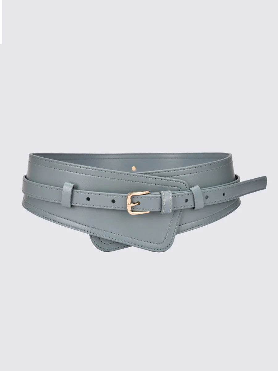 Women's Fashionable Imitation Leather Harness Wide Belt-thevervian