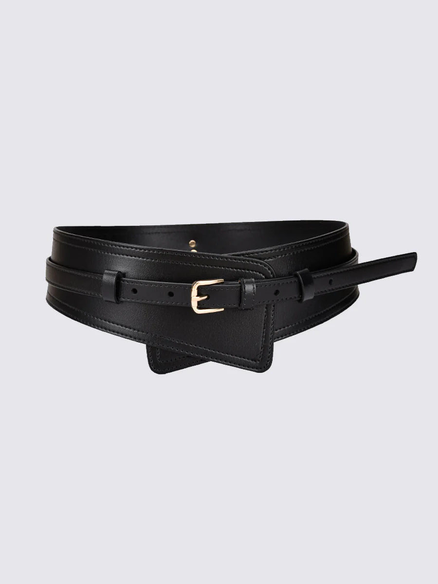 Women's Fashionable Imitation Leather Harness Wide Belt-thevervian