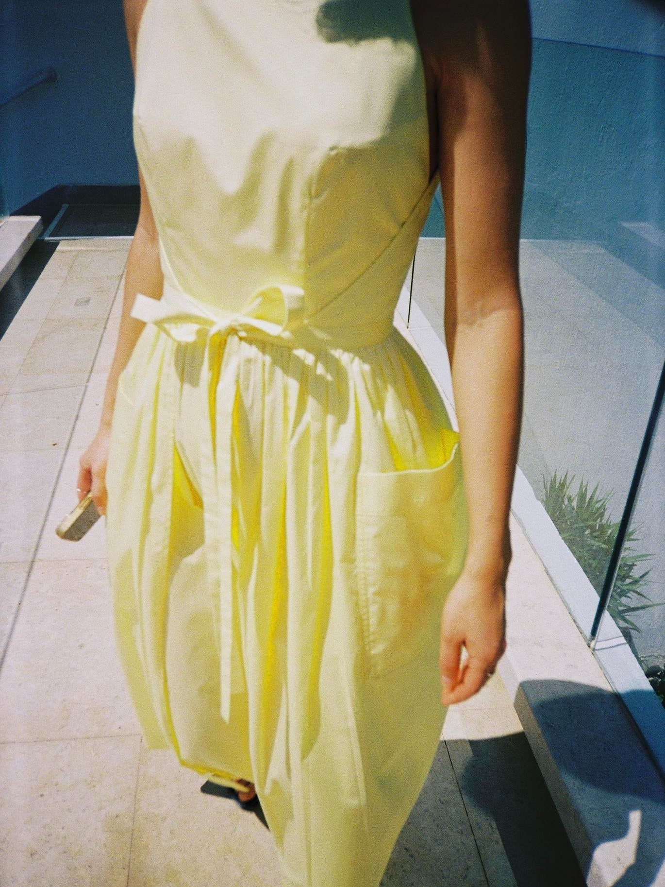 Sun Waist Midi Dress with No Side Seams-thevervian