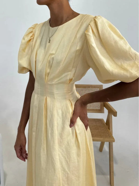 Butter Yellow Air Maxi Dress-thevervian